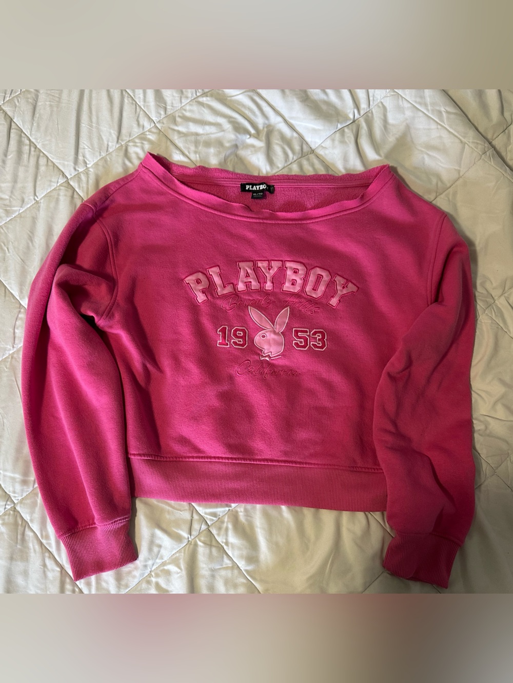 PLAYBOY Hot Pink Logo Fleece Sweatshirt